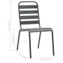 Sillas de jardín apilables 2 unidades acero gris de vidaXL, Sillas de jardín - Ref: Foro24-44257, Precio: 117,77 €, Descuento: %