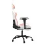 Silla gaming masaje y reposapiés cuero sintético blanco y rosa by , Gaming chairs - Ref: Foro24-345420, Price: 119,64 €, Disc...