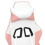 Silla gaming masaje y reposapiés cuero sintético blanco y rosa by , Gaming chairs - Ref: Foro24-345420, Price: 119,64 €, Disc...
