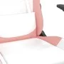 Silla gaming masaje y reposapiés cuero sintético blanco y rosa by , Gaming chairs - Ref: Foro24-345420, Price: 119,64 €, Disc...