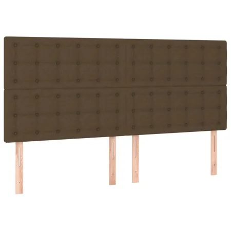 Cabeceros 4 unidades de tela marrón oscuro 80x5x78/88 cm de , Cabeceros y pies de cama - Ref: Foro24-3116775, Precio: 105,04 ...