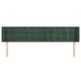 Cabecero de terciopelo verde oscuro 163x16x78/88 cm de , Cabeceros y pies de cama - Ref: Foro24-3119259, Precio: 77,17 €, Des...