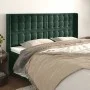 Headboard with dark green velvet ears 163x16x118/128cm by , Headboards and footboards - Ref: Foro24-3120071, Price: 143,78 €,...