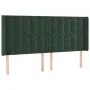 Headboard with dark green velvet ears 163x16x118/128cm by , Headboards and footboards - Ref: Foro24-3120071, Price: 143,78 €,...