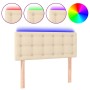 Cabecero con LED de tela color crema 100x5x78/88 cm de , Cabeceros y pies de cama - Ref: Foro24-3122041, Precio: 44,13 €, Des...