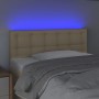 Cabecero con LED de tela color crema 100x5x78/88 cm de , Cabeceros y pies de cama - Ref: Foro24-3122041, Precio: 44,13 €, Des...