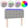 Headboard with LED lights in light gray fabric 80x5x78/88 cm by , Headboards and footboards - Ref: Foro24-3122020, Price: 40,...