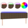 Cabecero con LED de tela marrón oscuro 160x5x78/88 cm de , Cabeceros y pies de cama - Ref: Foro24-3122055, Precio: 62,30 €, D...