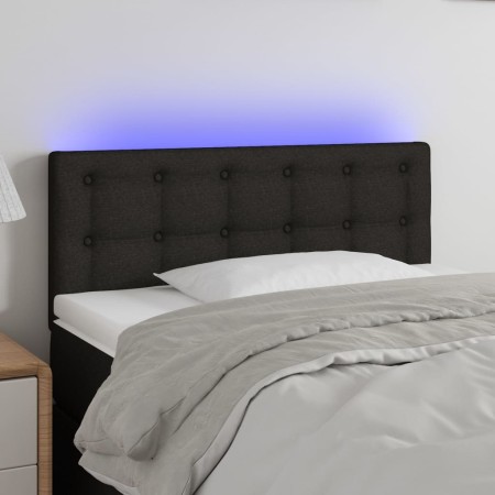 Cabecero con LED de tela negro 80x5x78/88 cm de , Cabeceros y pies de cama - Ref: Foro24-3122022, Precio: 36,41 €, Descuento: %