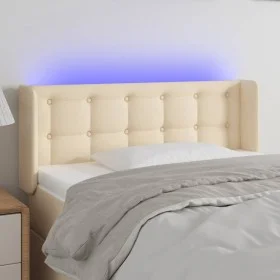 Cabecero con LED de tela crema 103x16x78/88 cm de , Cabeceros y pies de cama - Ref: Foro24-3123665, Precio: 52,33 €, Descuent...