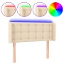 Cabecero con LED de tela crema 103x16x78/88 cm de , Cabeceros y pies de cama - Ref: Foro24-3123665, Precio: 50,97 €, Descuent...