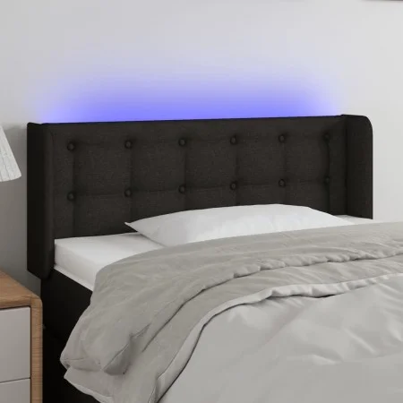 Black fabric headboard with LED 83x16x78/88 cm by , Headboards and footboards - Ref: Foro24-3123646, Price: 45,19 €, Discount: %