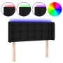 Black fabric headboard with LED 83x16x78/88 cm by , Headboards and footboards - Ref: Foro24-3123646, Price: 45,19 €, Discount: %