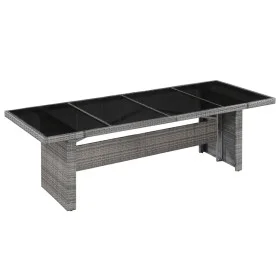 Mesa de jardín ratán sintético y vidrio 240x90x74 cm de vidaXL, Mesas de jardín - Ref: Foro24-43941, Precio: 355,26 €, Descue...
