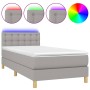 Cama box spring con colchón tela y LED gris claro 80x200 cm de , Camas y somieres - Ref: Foro24-3133989, Precio: 286,96 €, De...