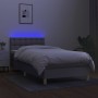 Cama box spring con colchón tela y LED gris claro 80x200 cm de , Camas y somieres - Ref: Foro24-3133989, Precio: 286,96 €, De...