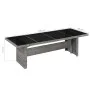 Mesa de jardín ratán sintético y vidrio 240x90x74 cm de vidaXL, Mesas de jardín - Ref: Foro24-43941, Precio: 355,26 €, Descue...