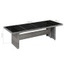 Mesa de jardín ratán sintético y vidrio 240x90x74 cm de vidaXL, Mesas de jardín - Ref: Foro24-43941, Precio: 366,81 €, Descue...