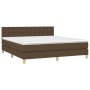 Cama box spring con colchón LED tela marrón oscuro 160x200 cm de , Camas y somieres - Ref: Foro24-3134048, Precio: 481,36 €, ...