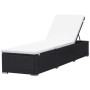 Tumbona con cojín ratán sintético negro de vidaXL, Tumbonas - Ref: Foro24-44404, Precio: 161,09 €, Descuento: %