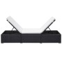 Tumbona con cojín ratán sintético negro de vidaXL, Tumbonas - Ref: Foro24-44404, Precio: 161,09 €, Descuento: %