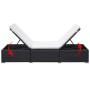 Tumbona con cojín ratán sintético negro de vidaXL, Tumbonas - Ref: Foro24-44404, Precio: 161,09 €, Descuento: %