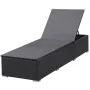 Tumbona con cojín ratán sintético negro de vidaXL, Tumbonas - Ref: Foro24-44404, Precio: 158,81 €, Descuento: %