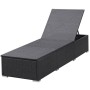 Tumbona con cojín ratán sintético negro de vidaXL, Tumbonas - Ref: Foro24-44404, Precio: 161,09 €, Descuento: %