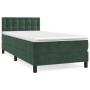 Cama box spring con colchón terciopelo verde oscuro 100x200 cm de , Camas y somieres - Ref: Foro24-3141530, Precio: 323,72 €,...