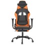 Silla gaming con reposapiés cuero sintético negro naranja de , Sillones para videojuegos - Ref: Foro24-3143659, Precio: 116,6...