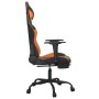Silla gaming con reposapiés cuero sintético negro naranja de , Sillones para videojuegos - Ref: Foro24-3143659, Precio: 116,6...