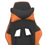 Silla gaming con reposapiés cuero sintético negro naranja de , Sillones para videojuegos - Ref: Foro24-3143659, Precio: 116,6...