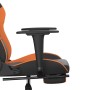Silla gaming con reposapiés cuero sintético negro naranja de , Sillones para videojuegos - Ref: Foro24-3143659, Precio: 116,6...