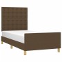 Estructura de cama con cabecero de tela marrón oscuro 80x200 cm de , Camas y somieres - Ref: Foro24-3125336, Precio: 152,02 €...