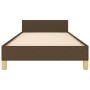 Estructura de cama con cabecero de tela marrón oscuro 80x200 cm de , Camas y somieres - Ref: Foro24-3125336, Precio: 152,02 €...