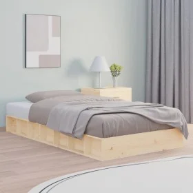 Einzelbettgestell aus Massivholz 90x190 cm von , Betten und Lattenroste - Ref: Foro24-820701, Preis: 74,78 €, Rabatt: %