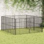 Corralito para perros con 8 paneles acero galvanizado negro en Casetas para perros | Comprar online en Foru.es