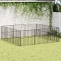 Corralito para perros con 12 paneles acero galvanizado negro en Casetas para perros | Comprar online en Foru.es
