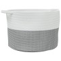 Cesta para ropa sucia algodón gris y blanco Ø55x36 cm de , Cestas para ropa - Ref: Foro24-358470, Precio: 30,09 €, Descuento: %