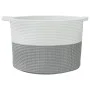 Cesta para ropa sucia algodón gris y blanco Ø55x36 cm de , Cestas para ropa - Ref: Foro24-358470, Precio: 27,35 €, Descuento: %