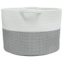 Cesta para ropa sucia algodón gris y blanco Ø55x36 cm de , Cestas para ropa - Ref: Foro24-358470, Precio: 30,09 €, Descuento: %