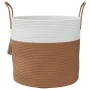 Cesta de almacenaje algodón marrón y blanco Ø40x35 cm by , Baskets - Ref: Foro24-358498, Price: 25,66 €, Discount: %
