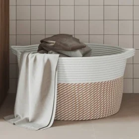 Cesta de almacenaje algodón marrón y blanco Ø40x25 cm de , Cestas - Ref: Foro24-358464, Precio: 24,58 €, Descuento: %