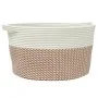 Aufbewahrungskorb aus brauner und weißer Baumwolle Ø40x25 cm von , Körbe - Ref: Foro24-358464, Preis: 24,58 €, Rabatt: %
