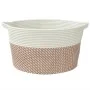Aufbewahrungskorb aus brauner und weißer Baumwolle Ø40x25 cm von , Körbe - Ref: Foro24-358464, Preis: 24,58 €, Rabatt: %