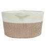 Aufbewahrungskorb aus brauner und weißer Baumwolle Ø40x25 cm von , Körbe - Ref: Foro24-358464, Preis: 24,58 €, Rabatt: %