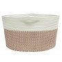 Cesta de almacenaje algodón marrón y blanco Ø40x25 cm de , Cestas - Ref: Foro24-358464, Precio: 25,06 €, Descuento: %