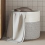 Cesta de almacenaje algodón gris y blanco Ø40x35 cm de , Cestas - Ref: Foro24-358466, Precio: 27,84 €, Descuento: %