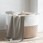 Cesta para ropa sucia algodón marrón y blanco Ø55x36 cm de , Cestas para ropa - Ref: Foro24-358472, Precio: 40,56 €, Descuent...