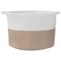 Cesta para ropa sucia algodón marrón y blanco Ø55x36 cm de , Cestas para ropa - Ref: Foro24-358472, Precio: 40,56 €, Descuent...